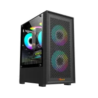 PC POWER DARK FLOW MESH X2 GAMING CASING BK WITH 3 ARGB FAN